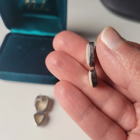 925 silver and mother of pearl earrings - Picture 6 of 6